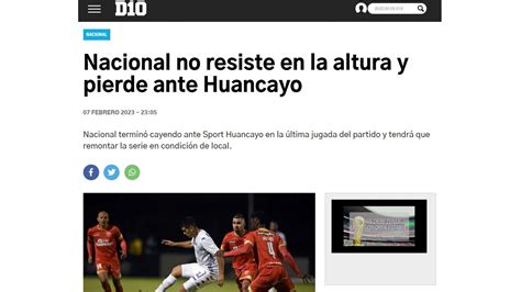 Sport Huancayo Vs Nacional De Paraguay Así Reaccionó La Prensa