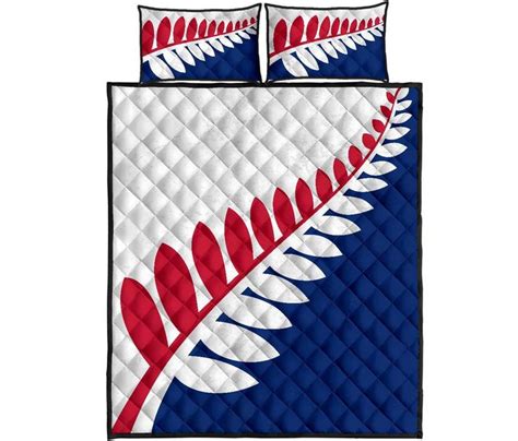 Aio Pride New Zealand Flag Unity Fern Red And Blue Quilt Bedding Sets