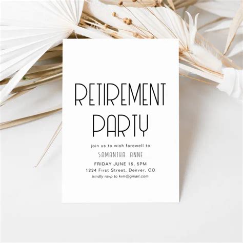 Simple Retirement Party Invitation Template Zazzle