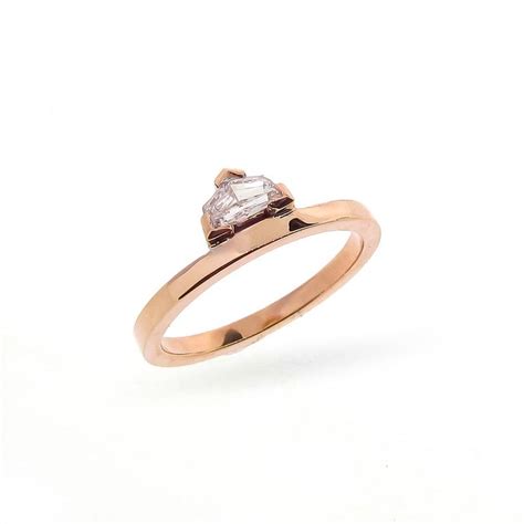 18k Rose Gold Natural Diamond Cadillac Engagement Ring Set For Sale At