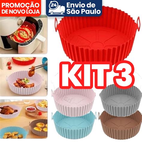 KIT Forma Assadeira Para Fritadeira Air Fryer Em Silicone Flexível