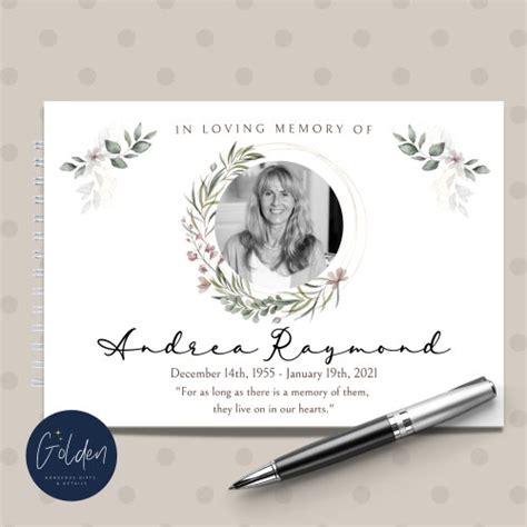 Personalised Book Of Condolence In Loving Memory Book Of Etsy UK