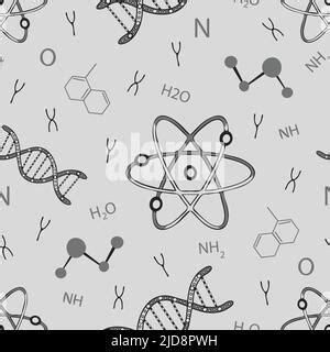 Chemistry And Science Seamless Pattern With Sketch Elements Hand Drawn