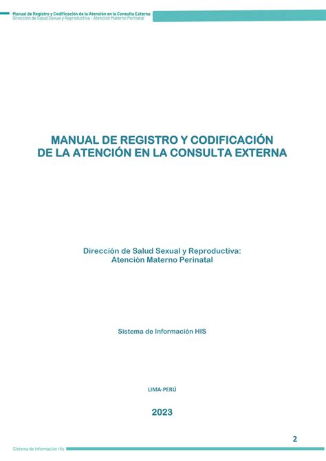 SOLUTION Manual De Registro Materno Perinatal 2023 Studypool