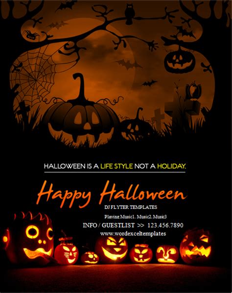 MS Word Halloween Party Flyer Templates | Halloween party flyer ...