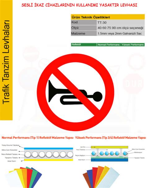 Sesli İkaz Cihazlarının Kullanımı Yasaktır Levhası Trafik İşareti