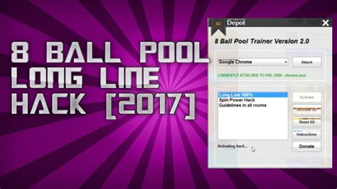 8 Ball Pool Long Line Hack 2017 Youtube