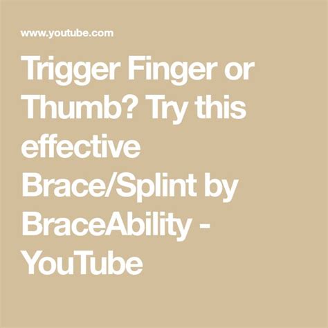 Trigger Finger or Thumb? Try this effective Brace/Splint by ...