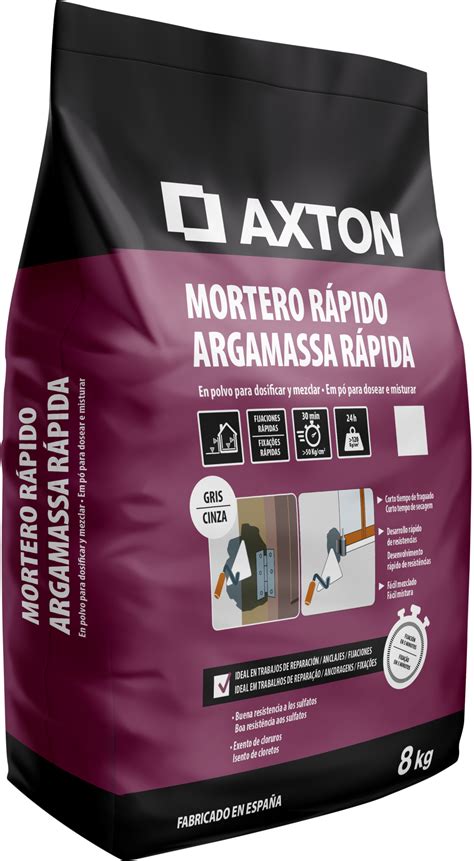 Mortero rápido AXTON 8 kg gris Leroy Merlin