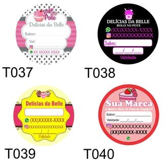 Kit Tags Adesivas Para Bolo No Pote X Cm Shopee Brasil