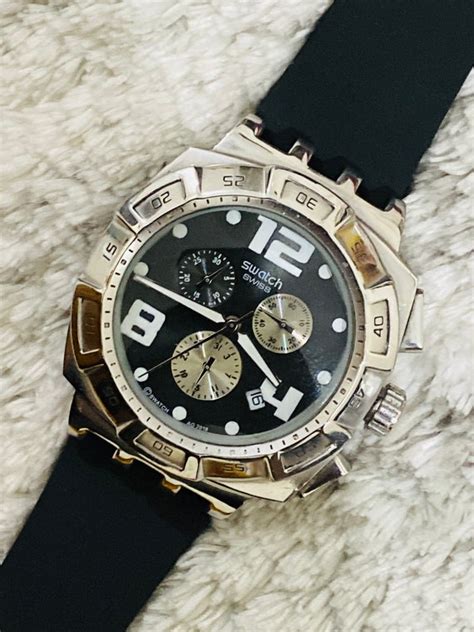 Swatch Irony Quartz Chronograph Rotating Bazel Swiss Gem