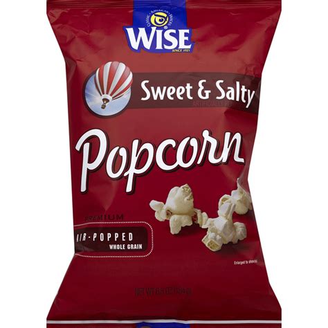 Wise Popcorn Premium Air Popped Whole Grain Sweet And Salty 65 Oz