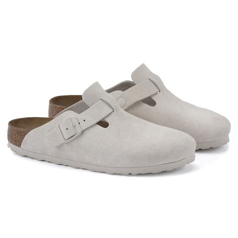 Boston Suede Leather Antique White BIRKENSTOCK