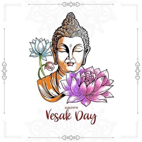 Free Vector Happy Vesak Day Or Mahavir Jayanti Background With Lord