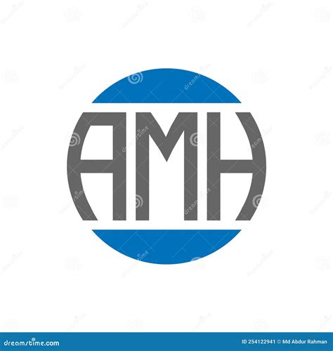 AMH Letter Logo Design On White Background AMH Creative Initials