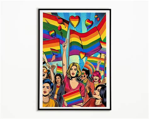 Pride Print Inclusive Pride Flag Pride Home Decor Lgbtq T Queer Wall