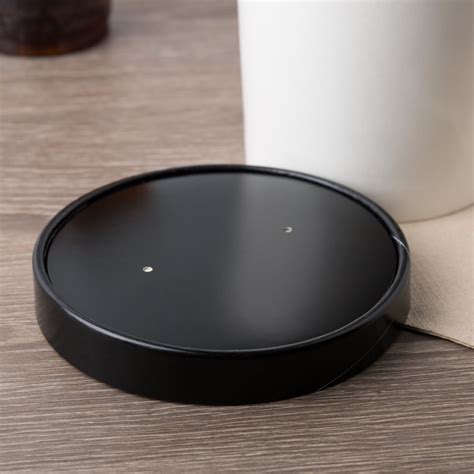 Choice 26 32 Oz Black Paper Soup Hot Food Cup Vented Lid 500 Case