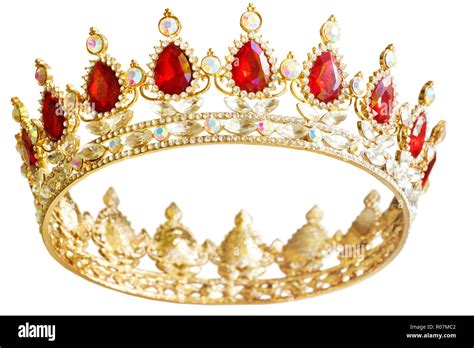 Corona De Oro Con Diamantes De Color Rojo Y Blanco Tiara De Oro Para