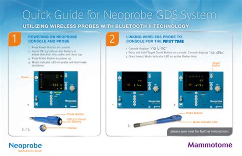 Mammotome Neoprobe Gds Gamma Detection System Quick Guide May Pdf