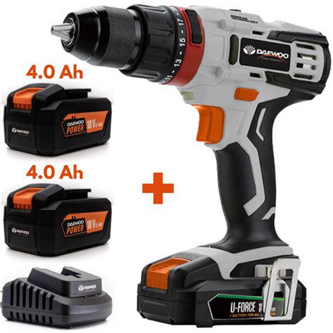 Daewoo U Force 18v 2 X 4ah Lithium Ion Impact Drill With Battery