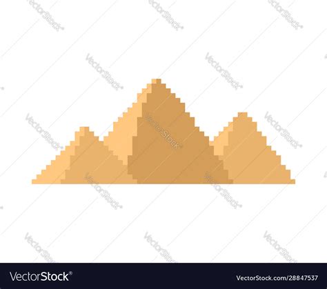 Egyptian Pyramids Pixel Art Ancients Landmark 8 Vector Image