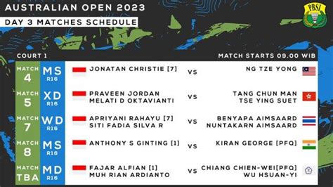 Live Streaming Australia Open 2023 Hari Ini Jonatan Christie Vs Ng Tze