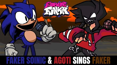 Friday Night Funkin Faker Sonic And Agoti Sings Faker Youtube