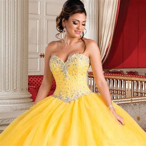 Vestido Princesa 15 Anos Debutante Ombro A Ombro Amarelo