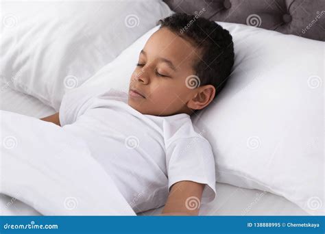 Cute Little African American Boy Sleeping Stock Image Image Of