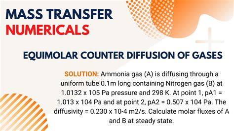 Solved Equimolar Counter Diffusion Of Gases Numericals TPBS