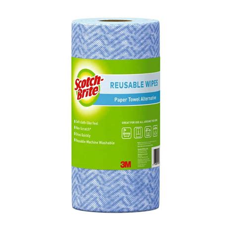 Scotch Brite Blue Multi Use Reusable Cloth Wipes 40 Perforated Cloths Per Roll 3 Pack 9053