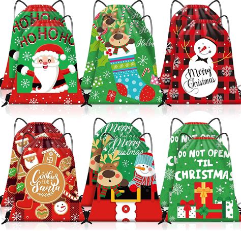 Amazon Locmeo Pcs Christmas Drawstring Gift Bags Christmas Gift