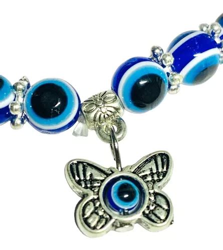 Pulsera Ojo Turco Protección Dije Giratorio Mariposa MercadoLibre