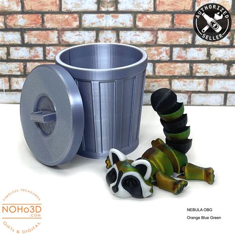 Articulated Racoon With Trash Can 3d Printed Nebula Color Racoon