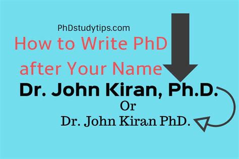 How Do I Write My Name As Dr Or PhD