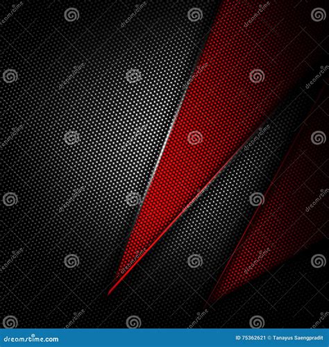 Fundo Vermelho E Preto Da Fibra Do Carbono Ilustração Stock