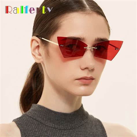 Ralferty Vintage Cat Eye Sunglasses Women Nightclub Party Glasses