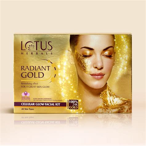 Buy Lotus Radiant Gold Cellular Glow Salon Grade 4 Facial Kit Lotus Herbals