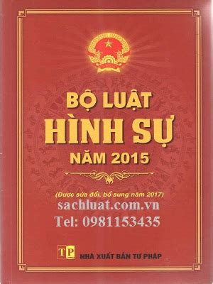 Sách Bộ Luật Hình Sự 2015 Sửa Đổi Bổ Sung 2017