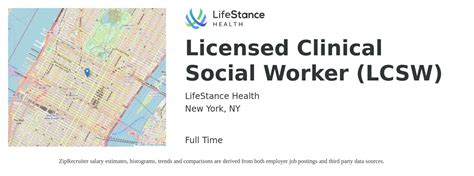 Lifestance Health Licensed Clinical Social Worker Job New York