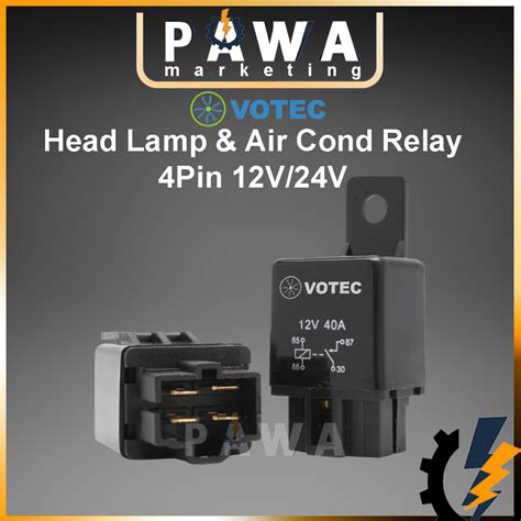 Pawa Votec Universal Automotive Air Cond Relay Head Lamp Relay Pin V