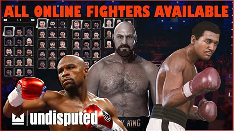 Undisputed All Boxers In Game Plus All Boxer Ratings YouTube