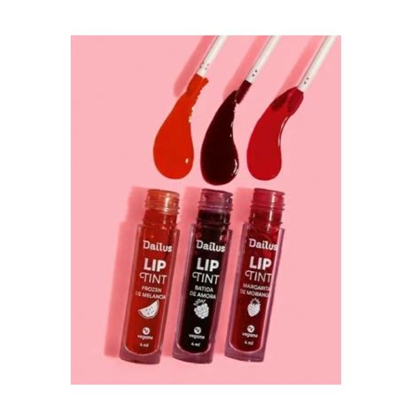 Lip Tint Gel Dailus 4ml Vegano Kit C 3 Unidades Completo Shopee Brasil