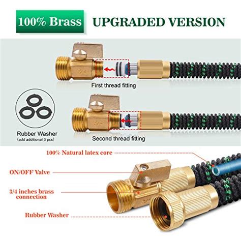 100ft Expandable Garden Hose With 10 Function Nozzle Lightweight Extra