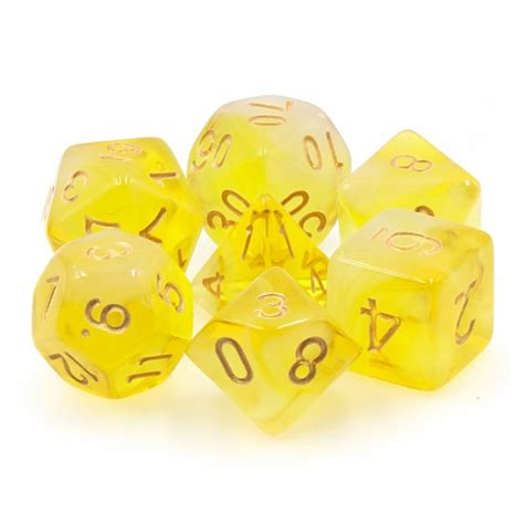 Yellow Milky 7pc Polyhedral Dice Set – Kraken Dice