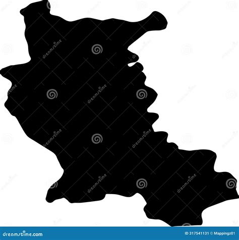 Loire France Silhouette Map With Transparent Background Stock Vector