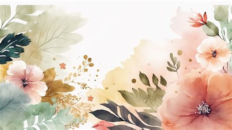 Watercolor Wedding With Floral Leaves Powerpoint Background For Free Download - Slidesdocs