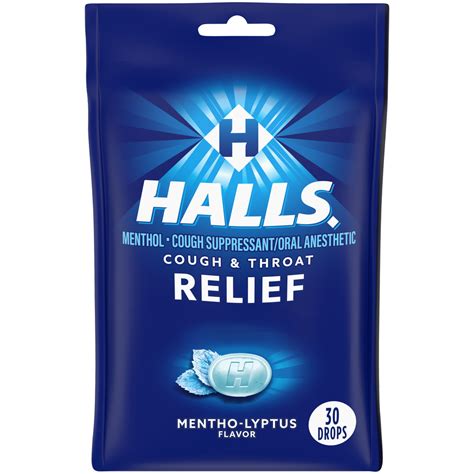 Halls Cough Suppressant Oral Anesthetic Menthol Mentho Lyptus Flavor Hero