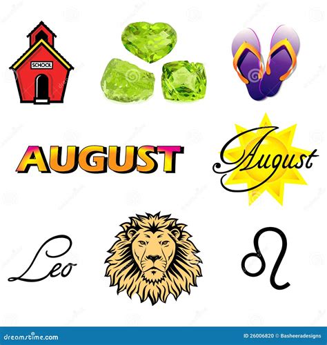 August Icons Vector Illustration | CartoonDealer.com #26006820