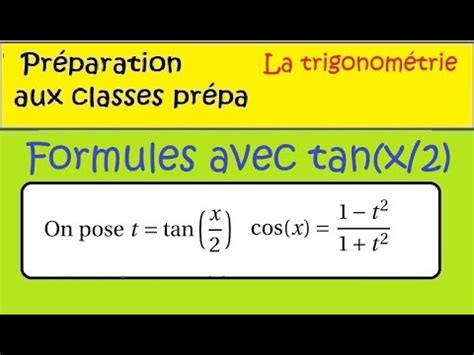 Prépa à la prépa MPSI ECS licence les formules trigonométriques